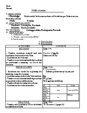 Giáo án tự chọn môn Tiếng anh lớp 6